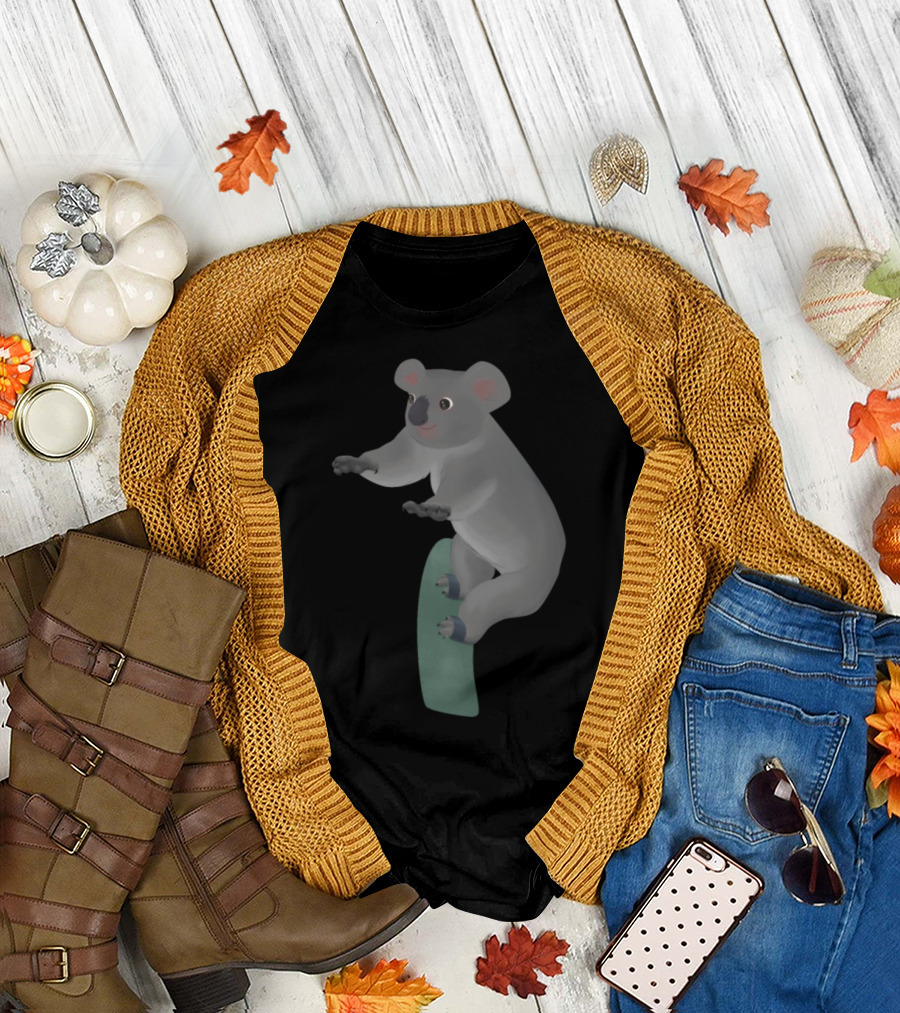 Koala Bear Snowboard Koalas Snowboarding Cute Koala Snowboarder T-Shirt