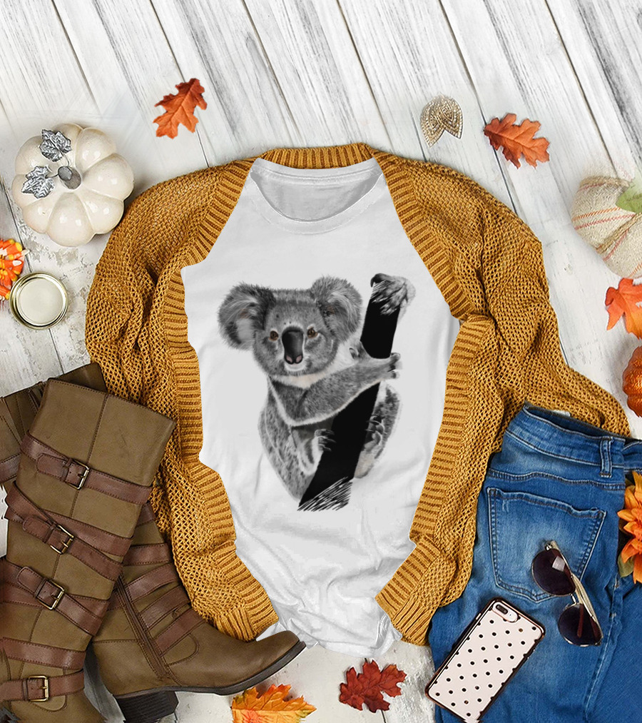 Koala Climbing Tree Branch T-Shirt
