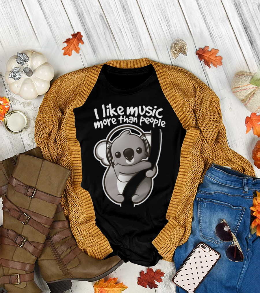 I Like Music More Than People Koala T-Shirt