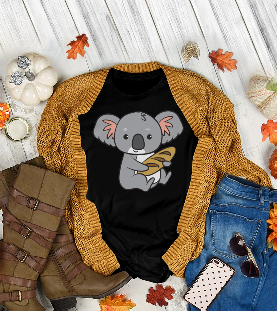 Koala Holding Baguette Bread T-Shirt