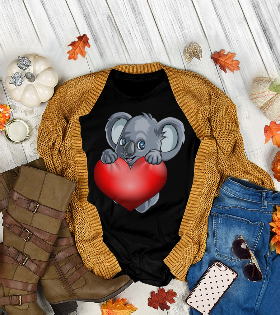 Valentine Koala Heart Hug T-Shirt