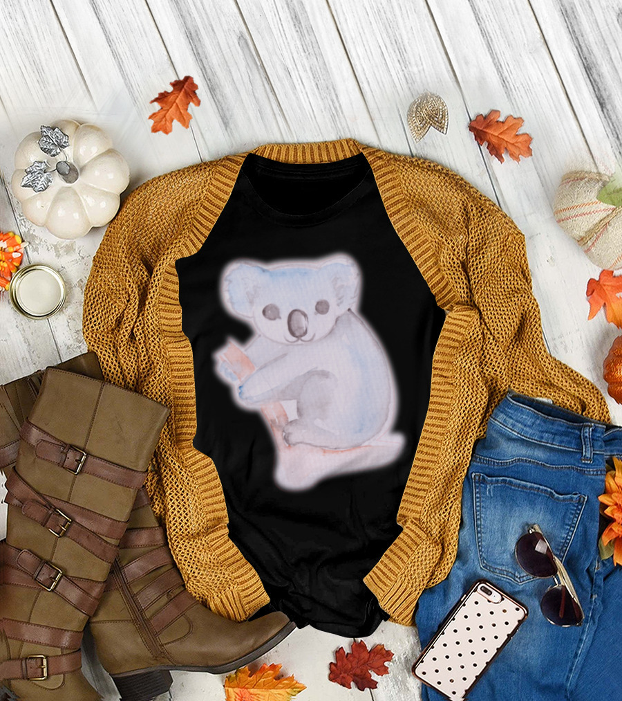Watercolor Koala Sitting on Tree Branch T-Shirt
