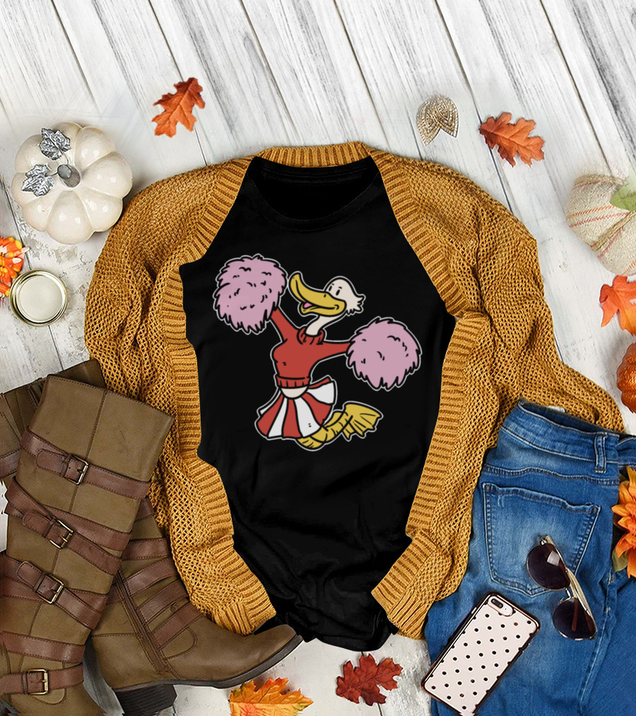 Cheerleader Duck Dance Football Pom Poms T-Shirt