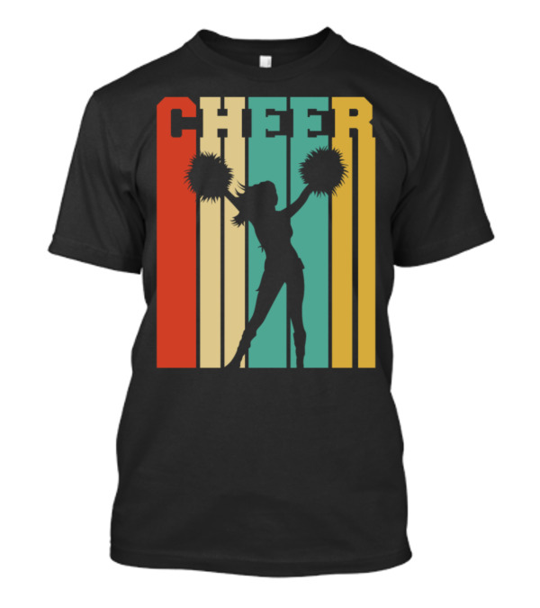 Cheerleader Retro Silhouette With Pom Poms T-Shirt