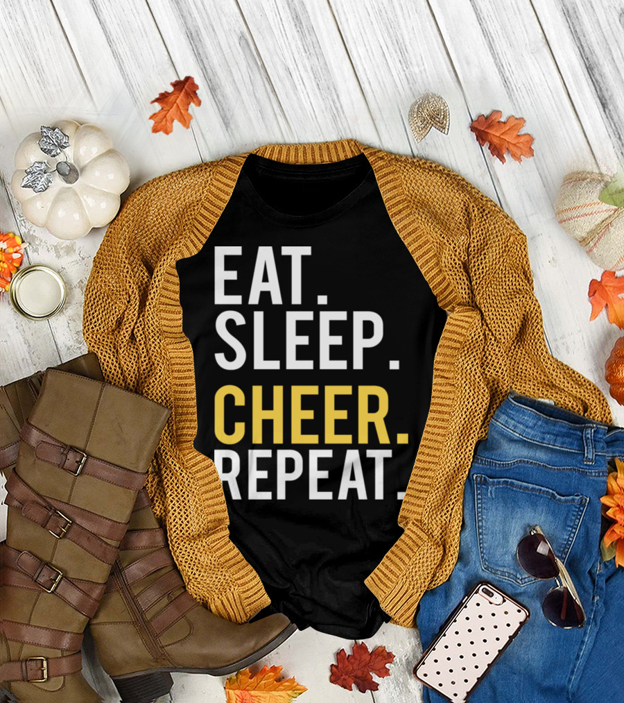 Cheerleading Eat Sleep Cheer Repeat T-Shirt
