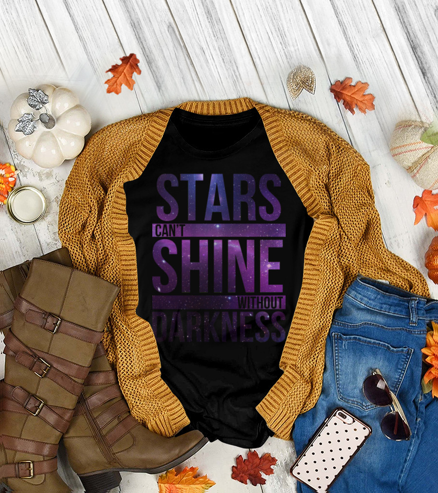 Stars Can't Shine Without Darkness Galaxy Purple T-Shirt