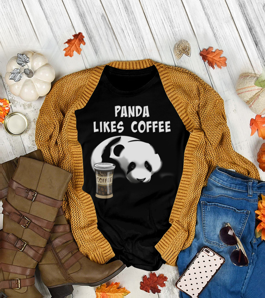 Panda Likes Coffee T-Shirt