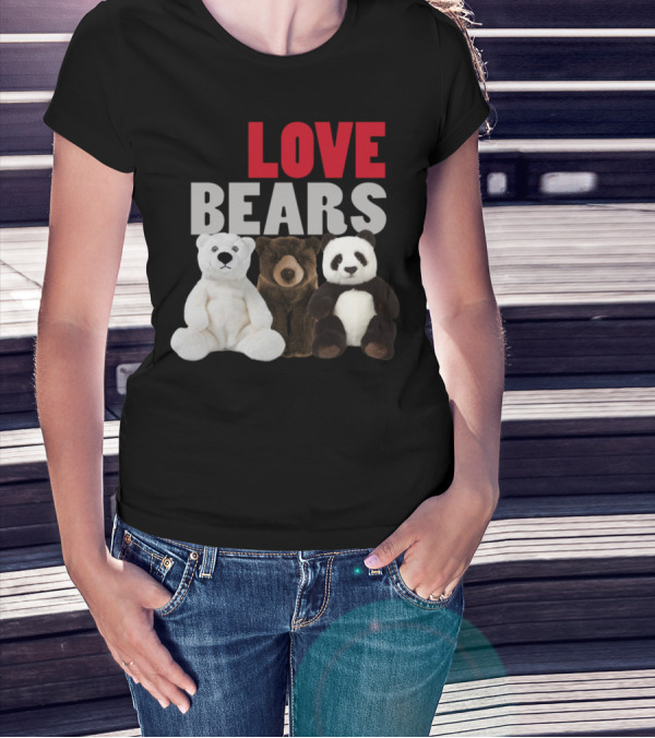 We Love Bears Polar Grizzly Panda Plush T-Shirt