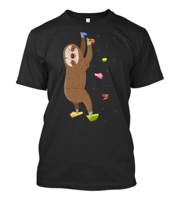 Climbing Sloth With Colorful Bouldering Holds T-Shirt