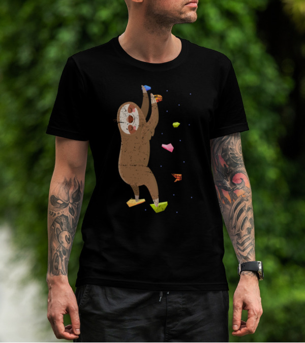 Climbing Sloth With Colorful Bouldering Holds T-Shirt