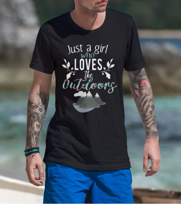 Just A Girl Who Loves The Outdoors Mountains T-Shirt