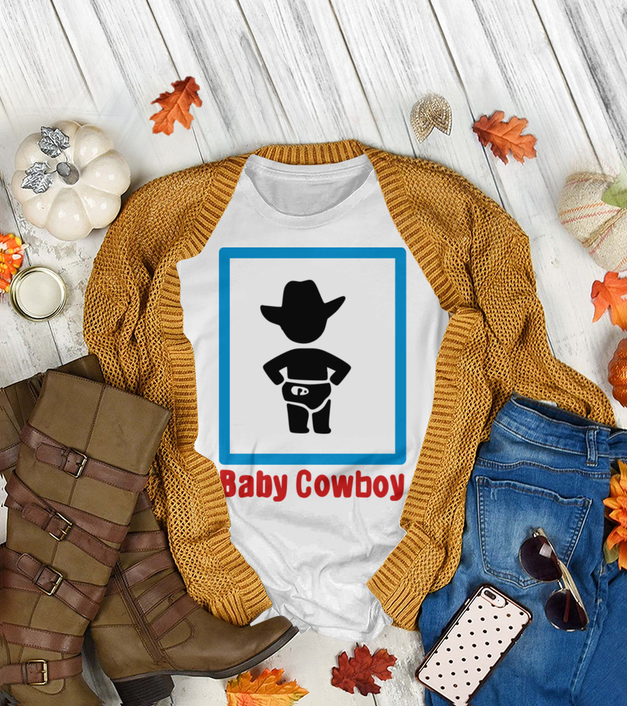 Baby Cowboy Silhouette in Blue Frame T-Shirt