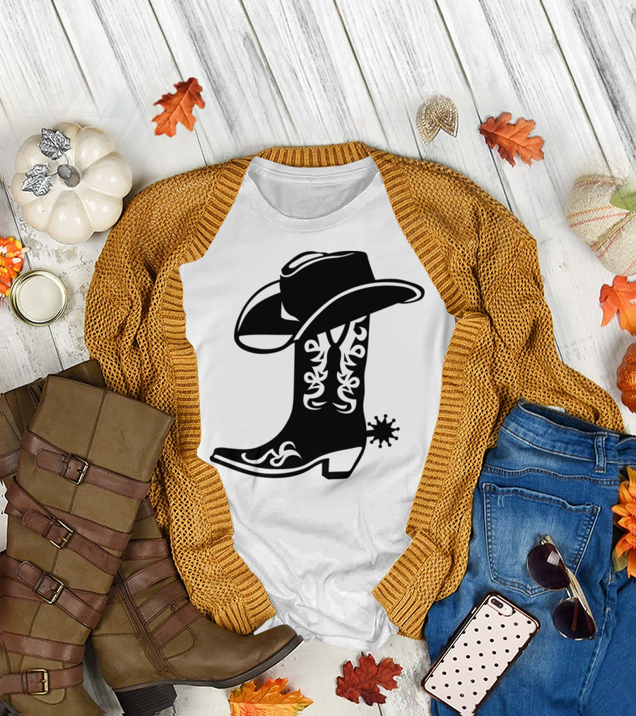 Cowboy Boot with Western Hat and Spur T-Shirt