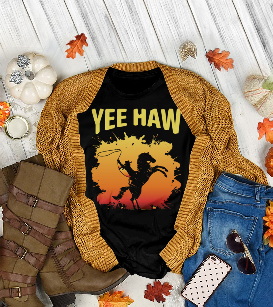 Yee Haw Cowboy Rodeo Show Jumping T-Shirt