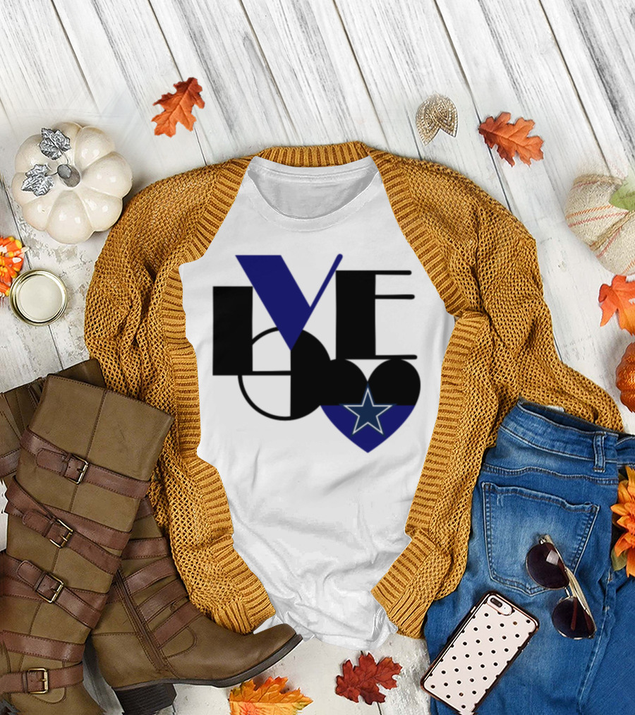 Cowboys Fan Love Star Heart T-Shirt