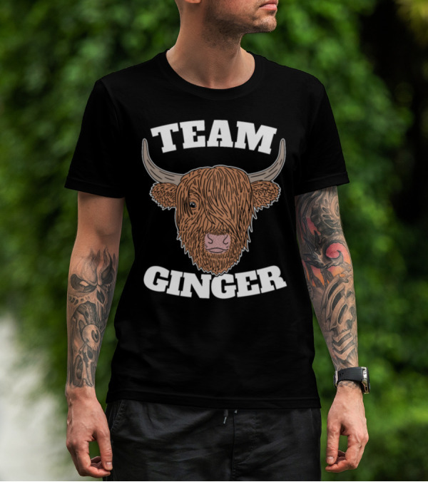 Team Ginger Highland Cattle Cow Funny Red Hair T-Shirt