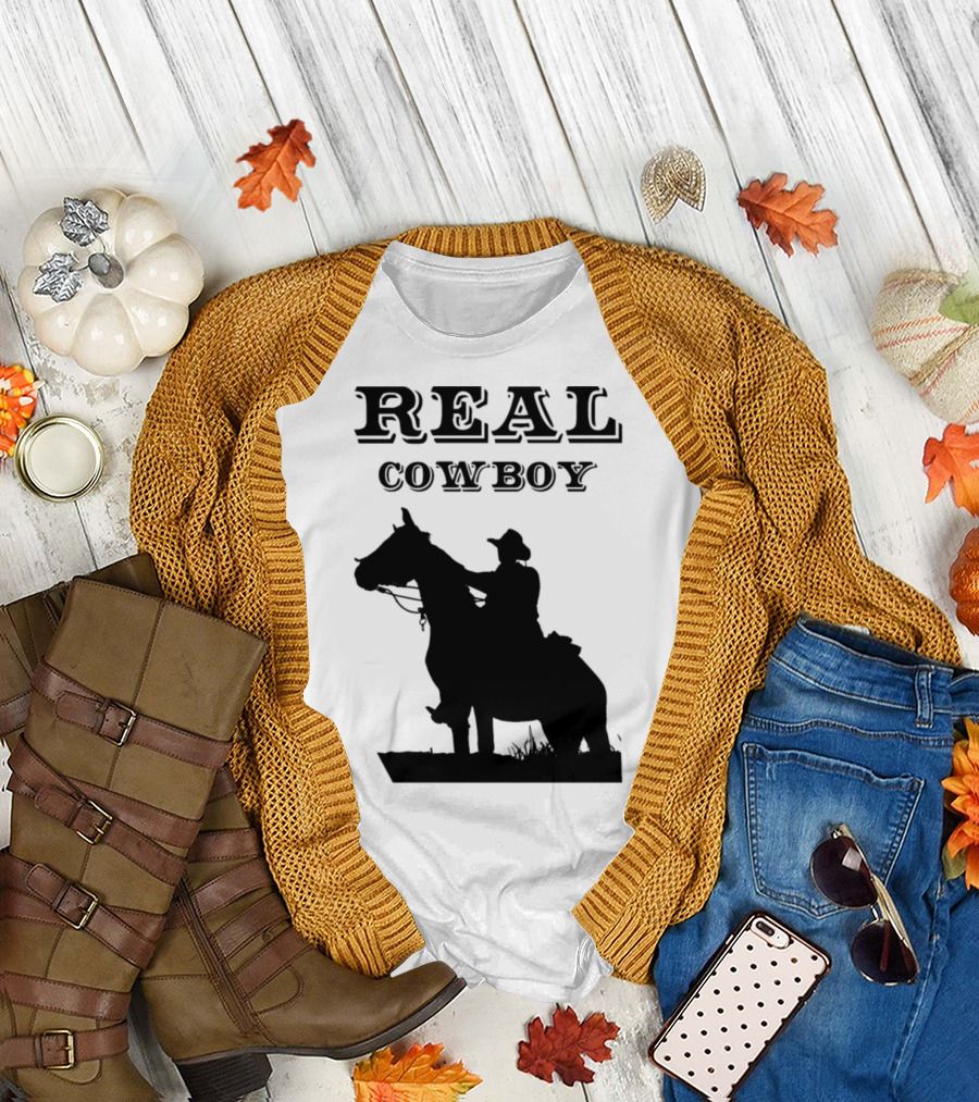 REAL COWBOY Silhouette Rider on Horseback T-Shirt