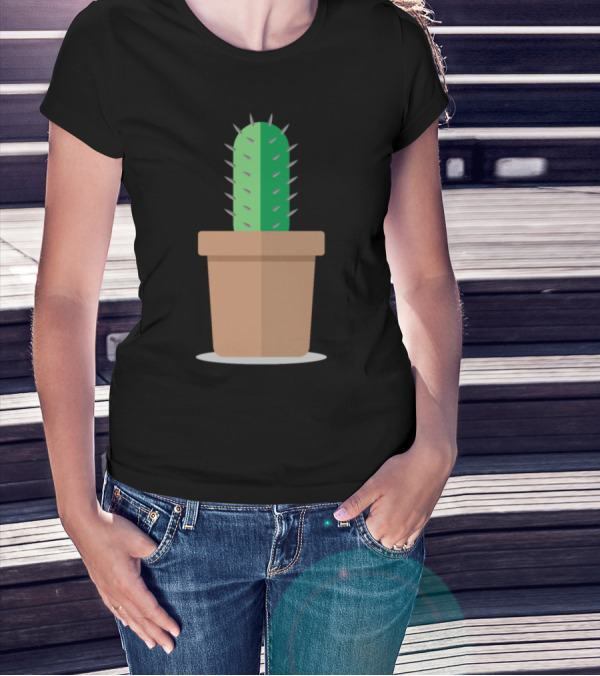Trending Funny Cactus Potplant Green Spiky Humor T-Shirt