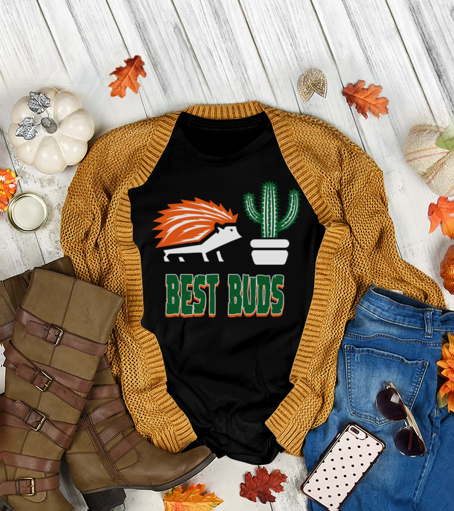 Best Buds Funny Hedgehog and Cactus Spiny Buddies T-Shirt