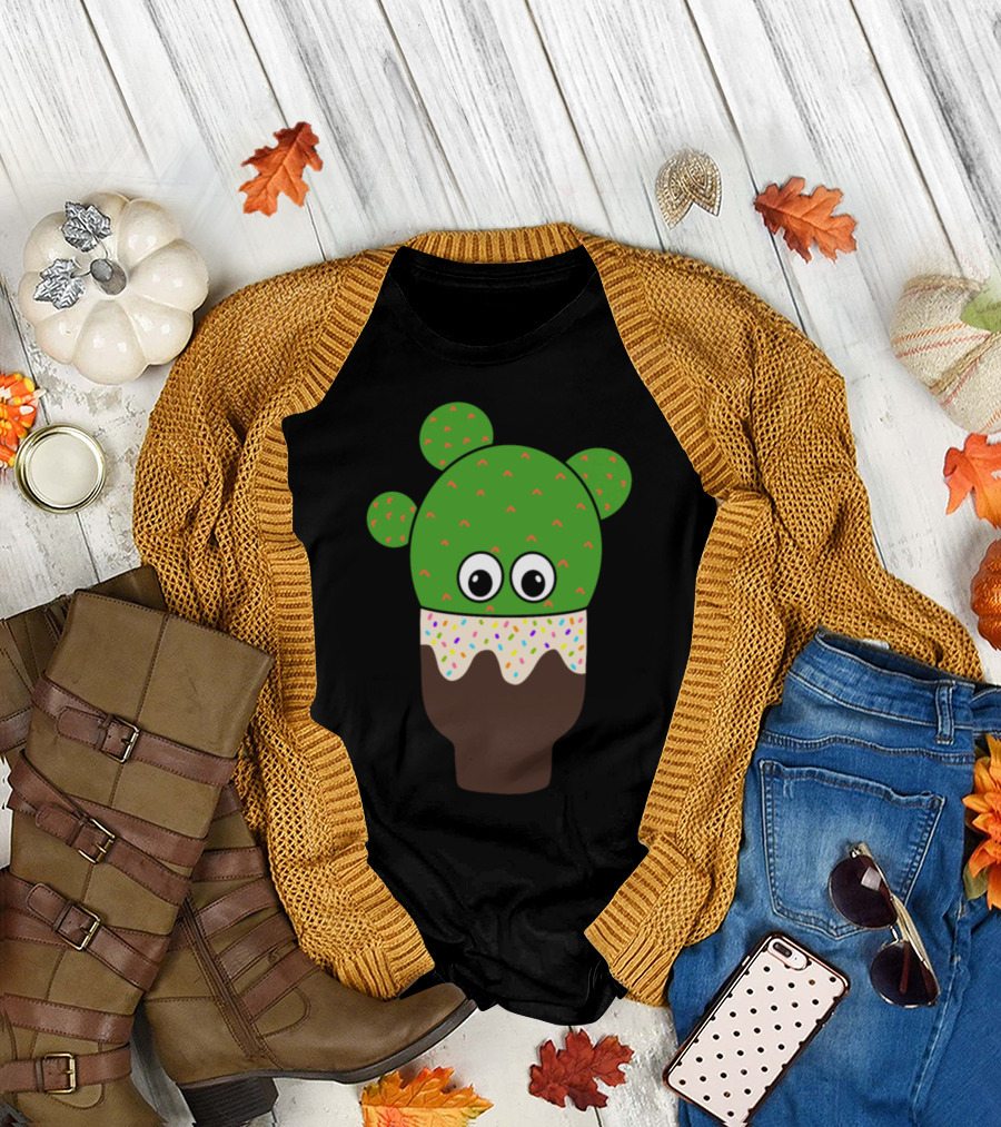 Cactus in a Yummy Pot Ice Cream Cone Style with Sprinkles T-Shirt