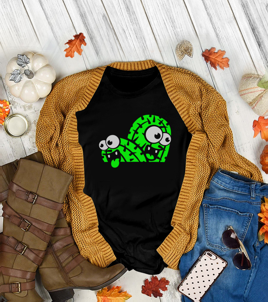 Comic Cartoon Cactus Funny Face Little Ground T-Shirt