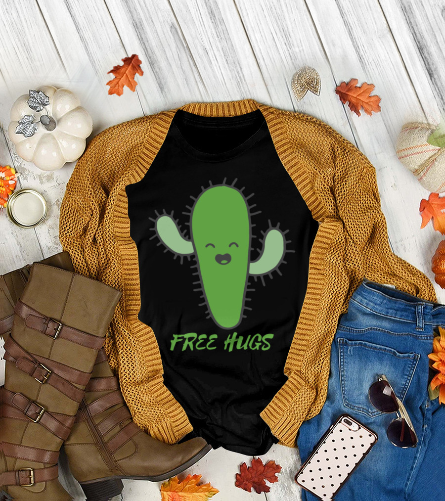 FREE HUGS CUTE CACTUS T-Shirt