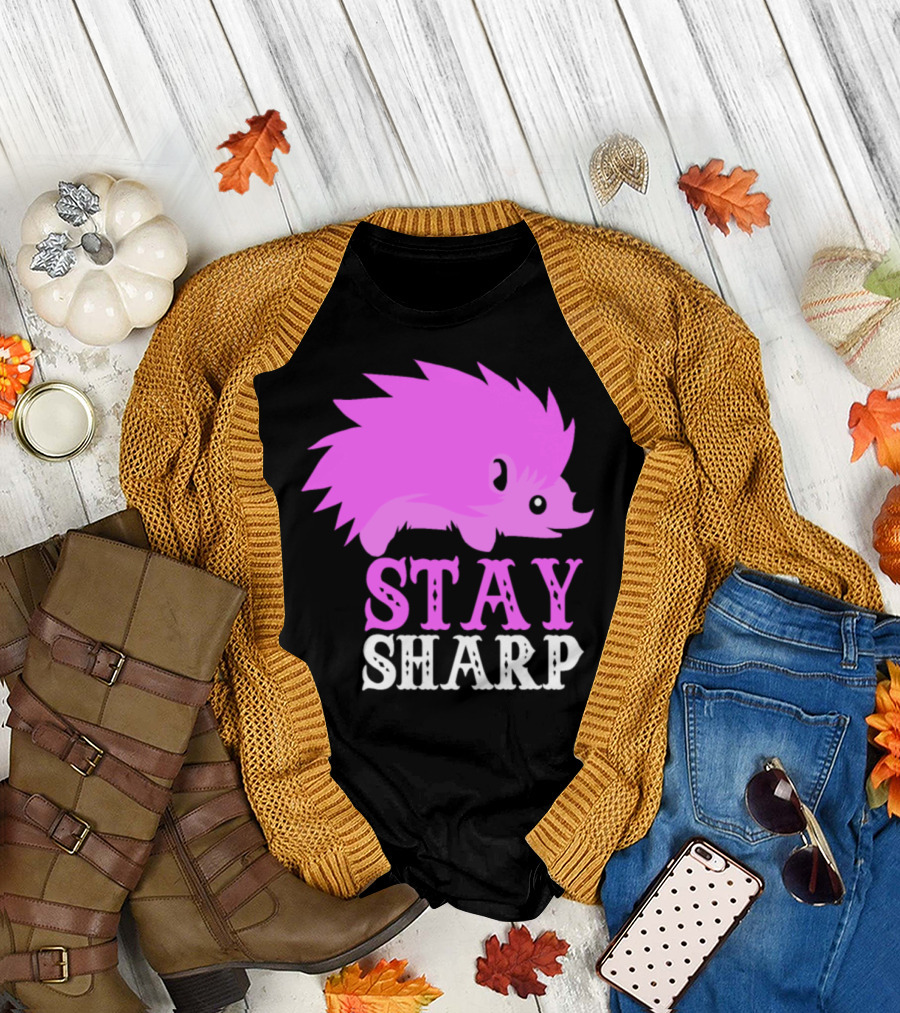 Stay Sharp Hedgehog Retro 70s Vintage Animal Lover 8s T-Shirt