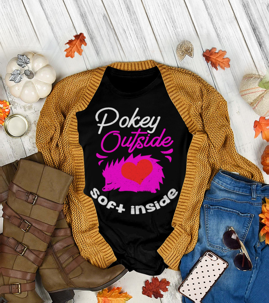 Pokey Outside Soft Inside Hedgie Hedgehog Spiky Cuddle Rodent T-Shirt