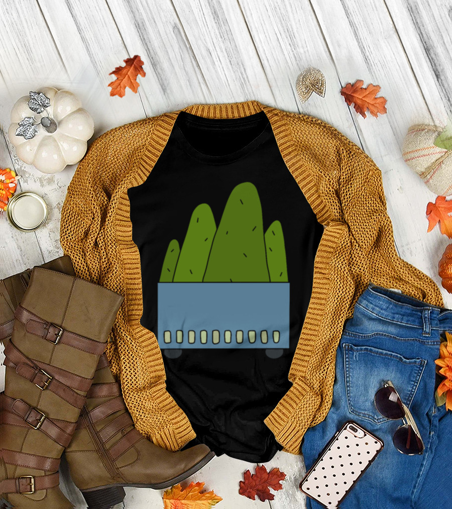 Mountain Cactus Box with Green Peaks T-Shirt