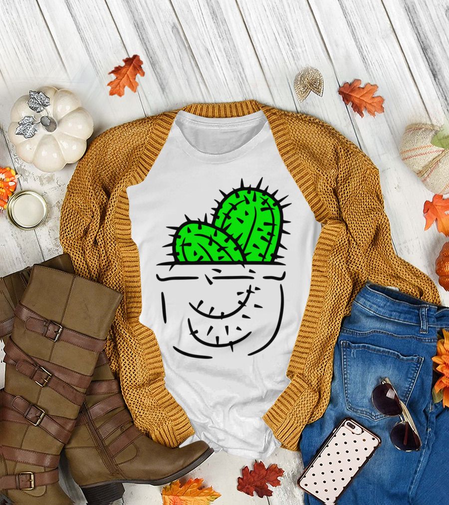 Pocket Funny Kakten Cactus Flo Spiky Green Plant T-Shirt
