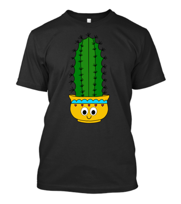 Spiky Cactus In Happy Heart-Eyed Pot T-Shirt