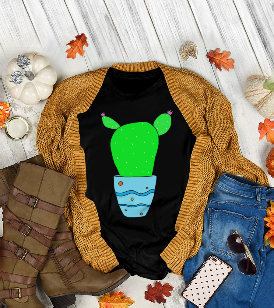 The Cactus Universe Potted Prickly Plant with Cosmic T-Shirt