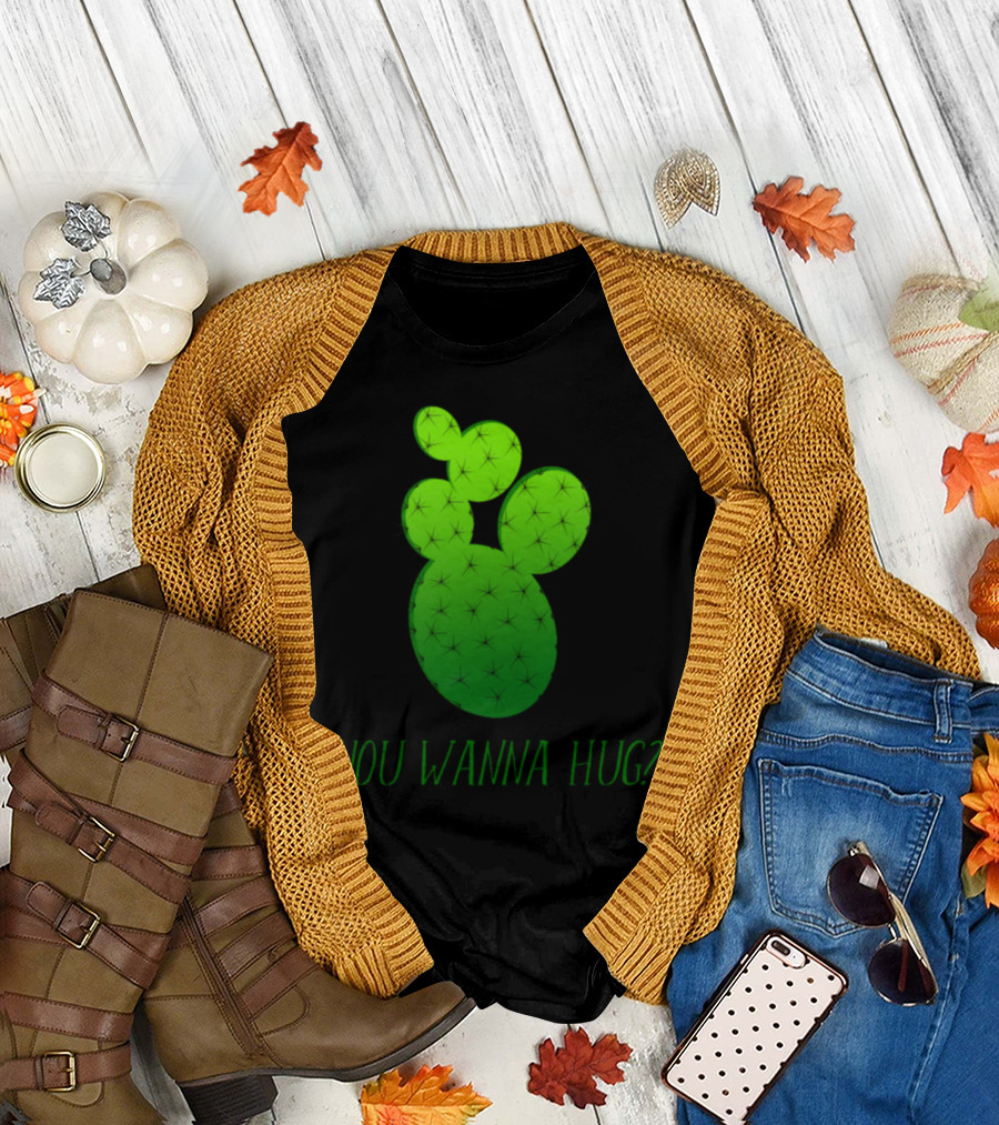 You Wanna Hug Cactus Funny Cute Silly T-Shirt