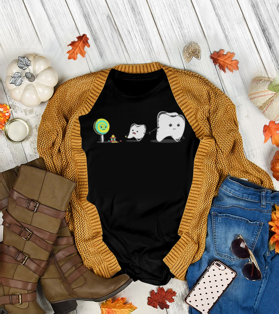 Can't We Just Be Friends Tooth and Lollipop Conflict T-Shirt
