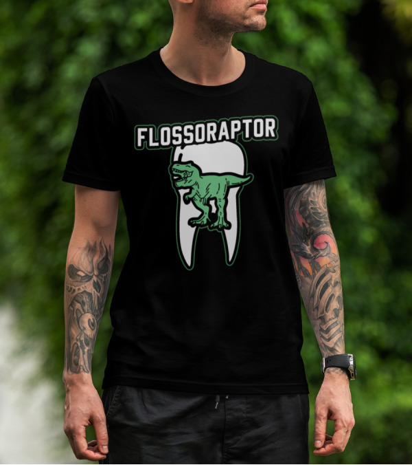 Flossoraptor Dinosaur Tooth Humor T-Shirt