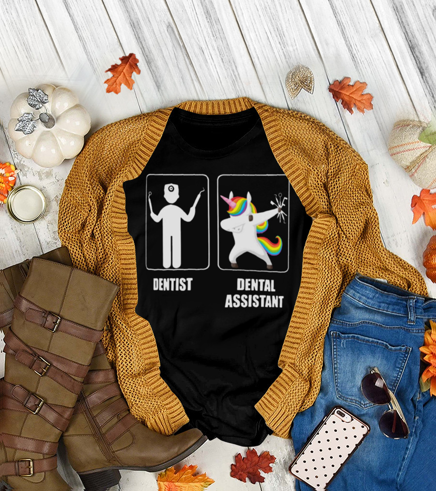 Dentist vs. Dabbin' Unicorn Dental Assistant T-Shirt