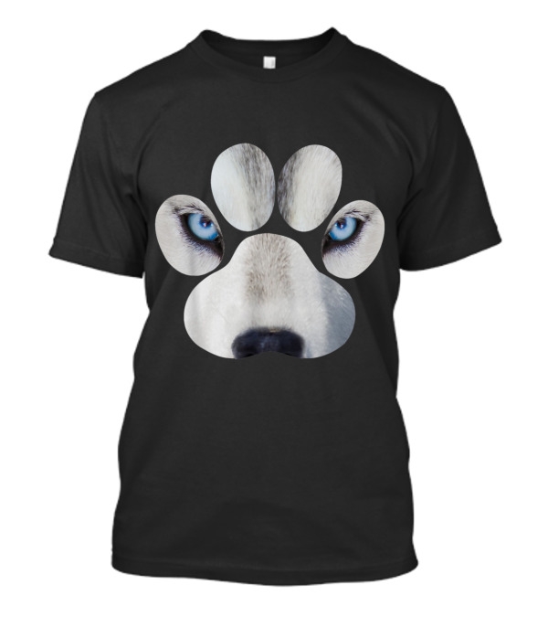 Paw Print Siberian Husky Eyes Awesome Cute Huskies T-Shirt