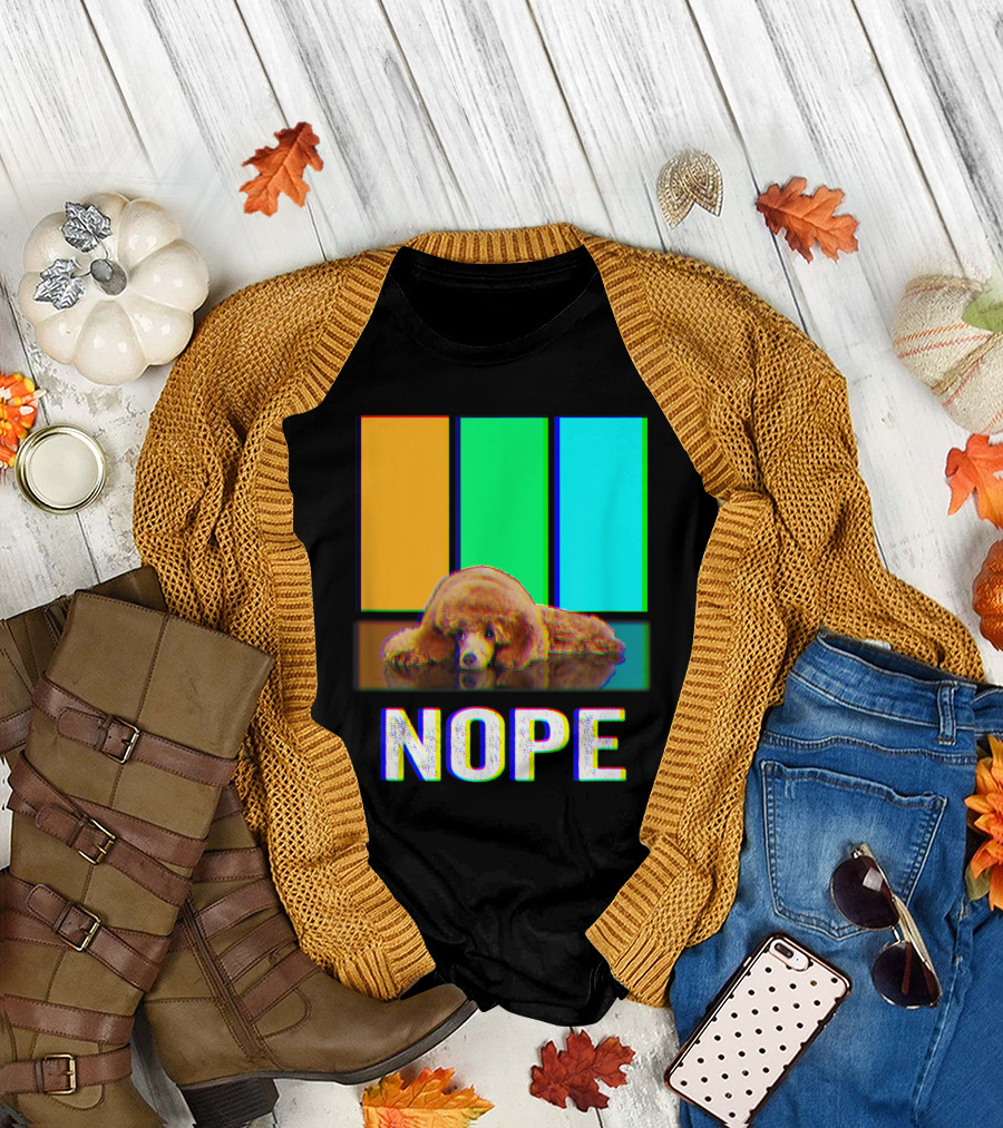 Nope Poodle Vibrant Color Stripes Not Today Dog T-Shirt
