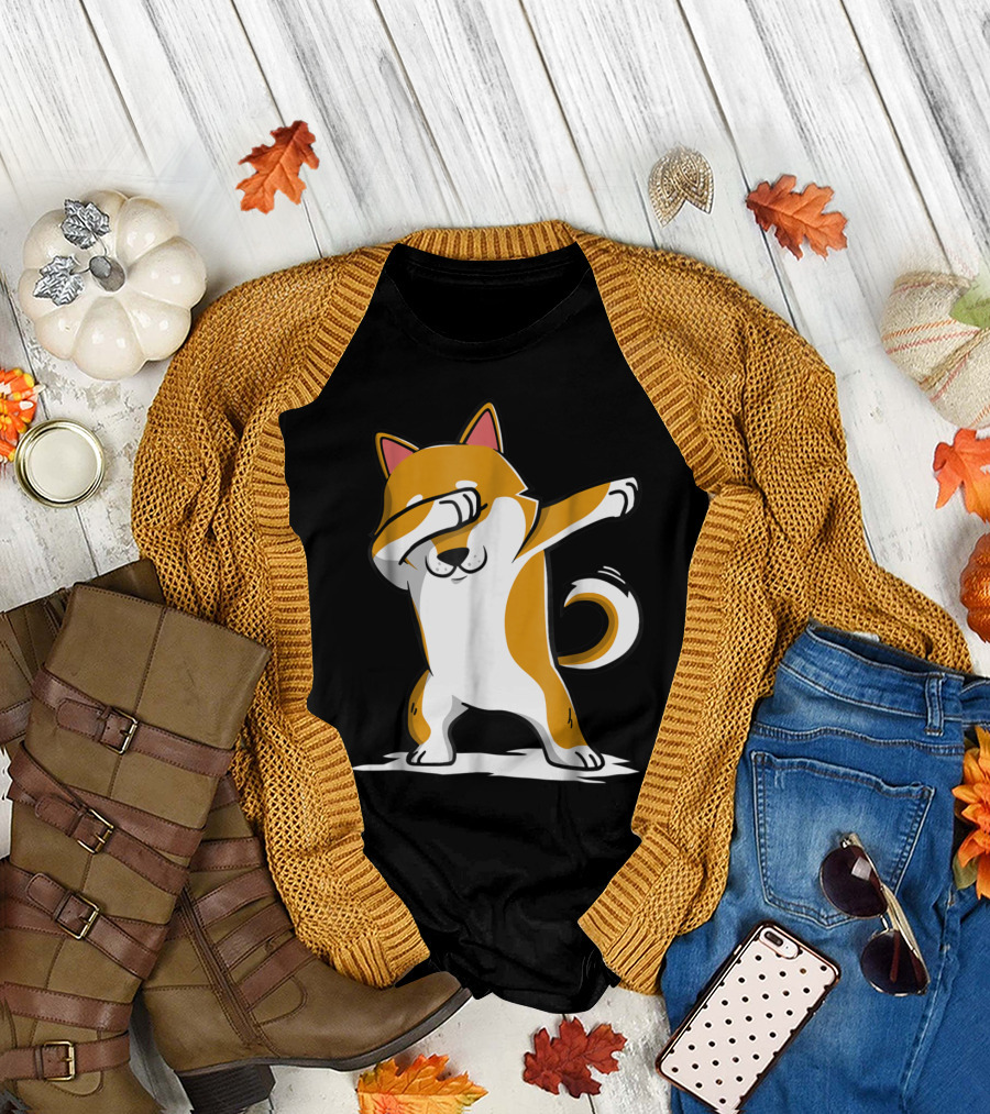 Shiba Inu Cute Dabbing Dog Funny Dab Pose Iconic Dance Move T-Shirt