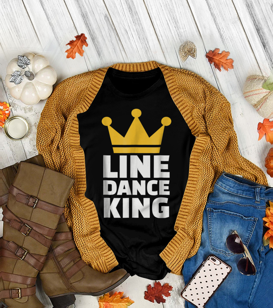 Line Dance King with Golden Crown T-Shirt