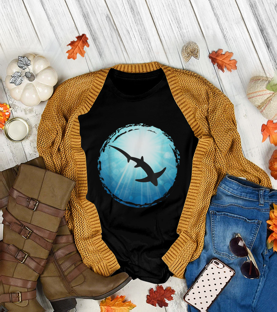 Thresher Shark Ocean Diving Freediving in Sea Waters T-Shirt