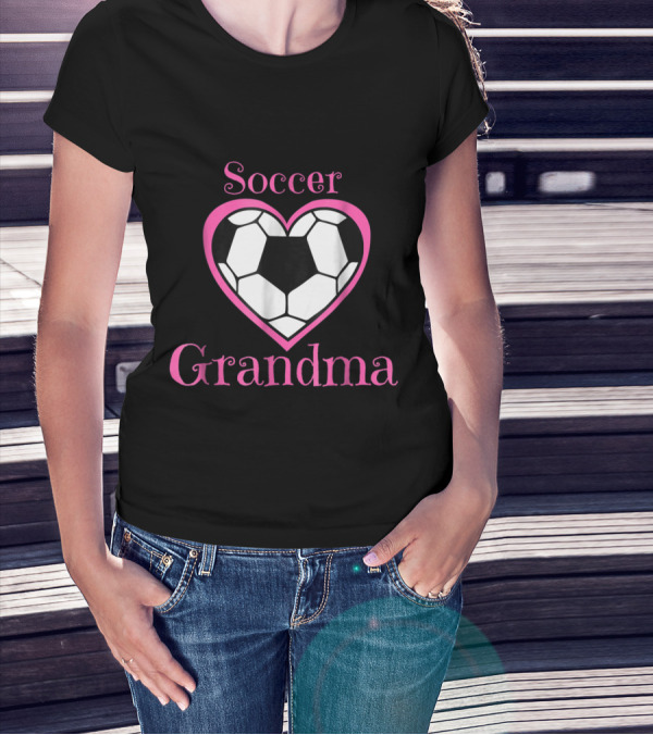 Heart-Shaped Soccer Grandma Love T-Shirt