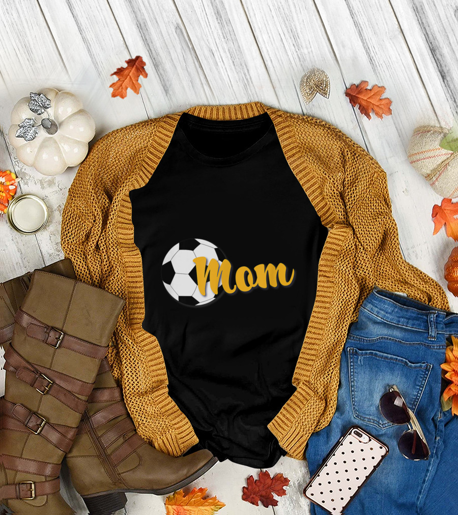 Mom Soccer Ball Gold T-Shirt