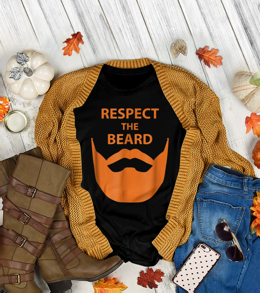 Respect The Beard Iconic Ginger Facial Hair T-Shirt