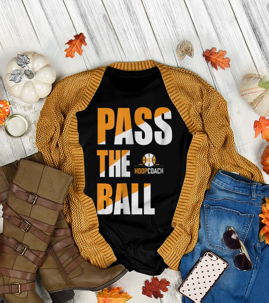 Pass the Ball HC Hoop Coach Basketball Coaching T-Shirt