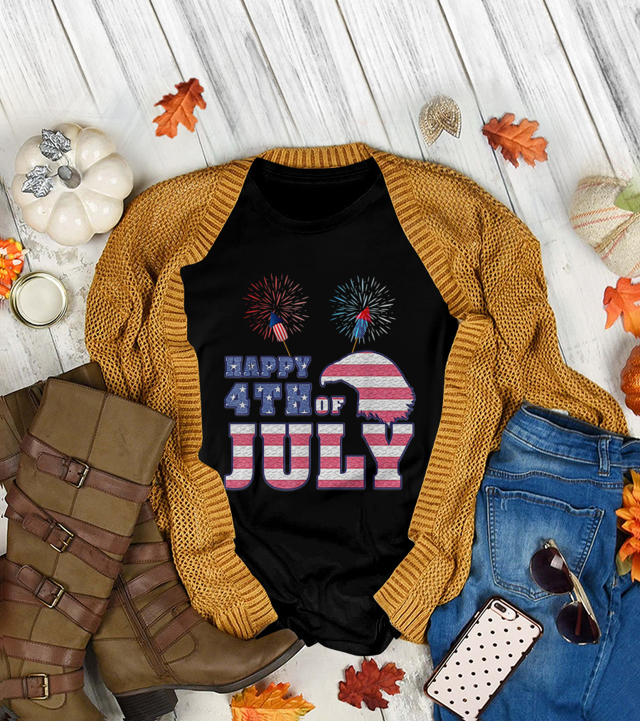 Happy 4th of July Patriotic Eagle Fireworks T-Shirt