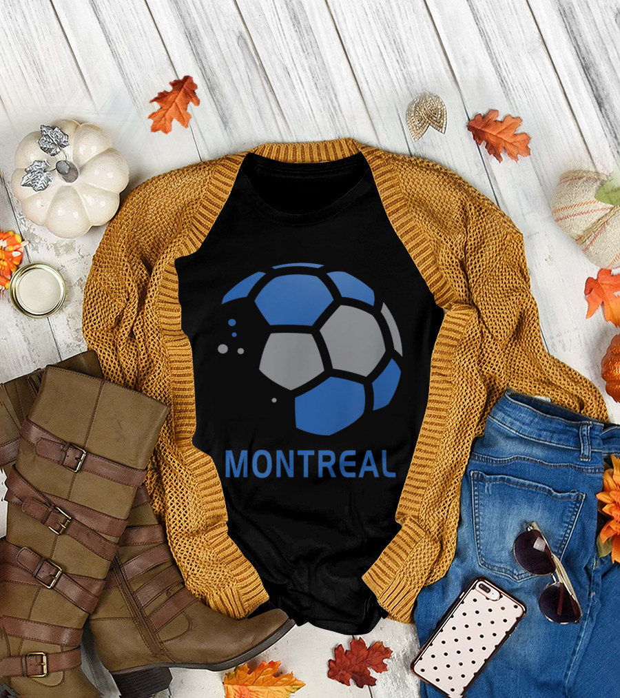 Montreal Soccer Blue and Gray Ball T-Shirt