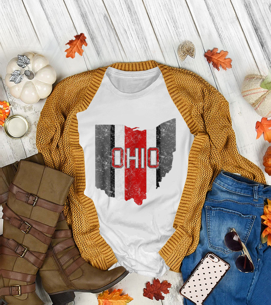 Ohio State Pride Map Stripes T-Shirt