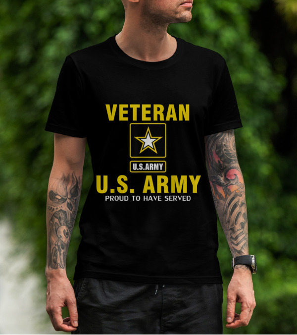 Veteran U.S. Army Proud To Have Served With Star Emblem T-Shirt