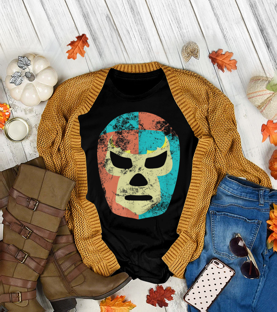 Retro Vintage Mexican Lucha Libre Wrestling Mask T-Shirt